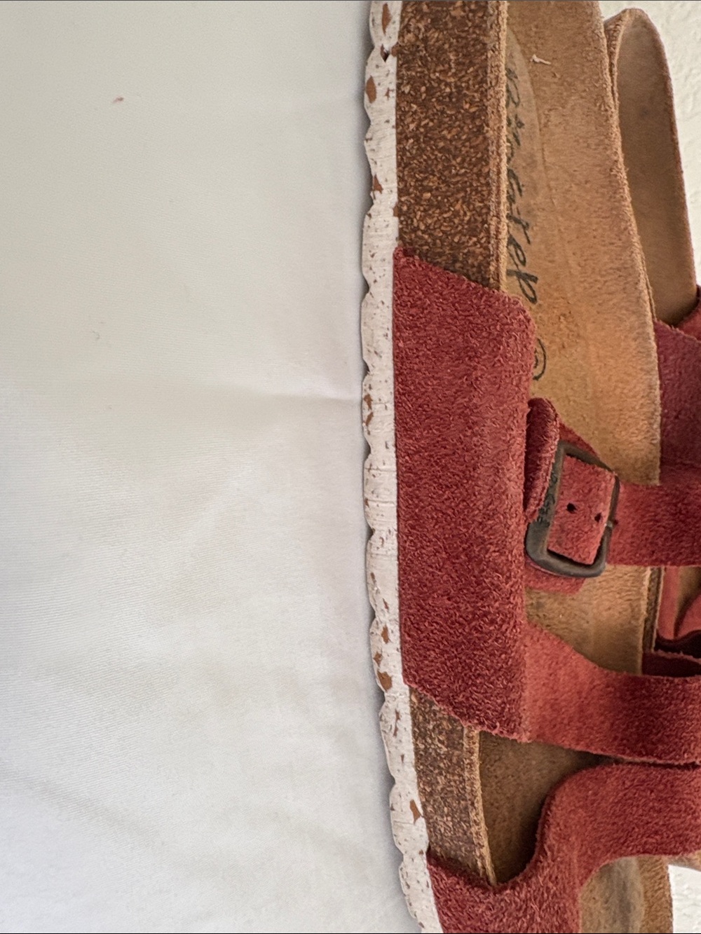 Women's Rust Suede Adjustable Buckle Slide Sandals size 8 Biostep - Picture 6 of 8